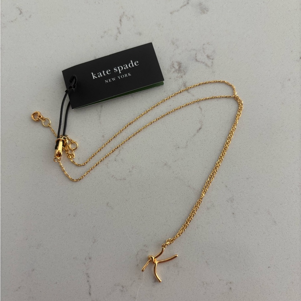 kate spade gold K initial pendant necklace